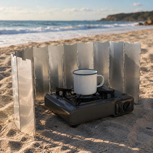Foldable stove wind shield - foldable,